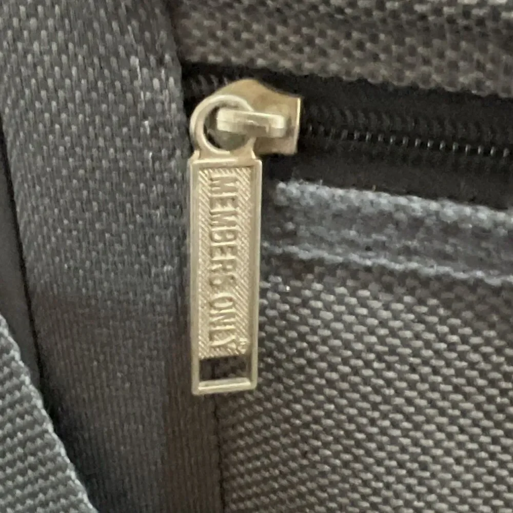 Vintage 80s Member Only Small Gray Tweed Look Suitcase Shoulder Strap Brown